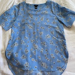 Powder Blue Floral Ann Taylor Blouse